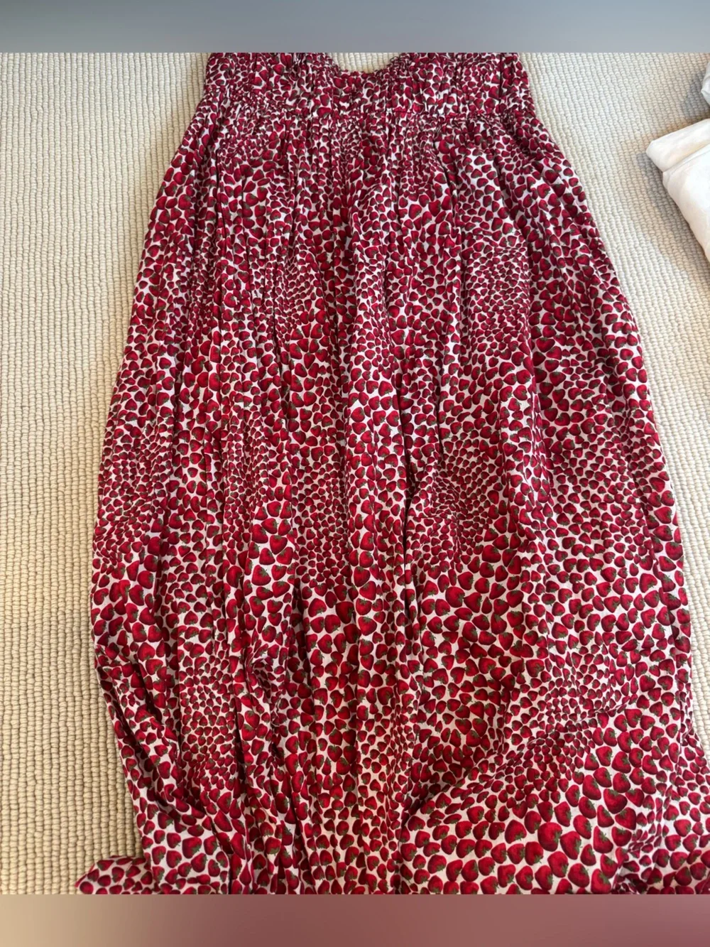 J. Crew Red and White Strawberry-Print dress